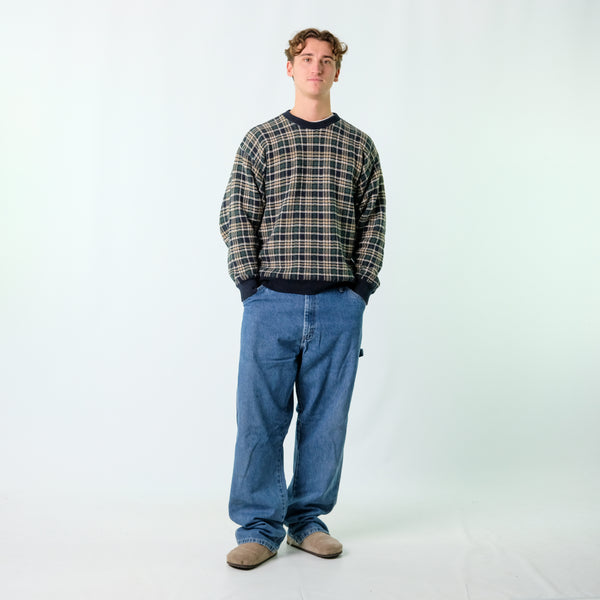 Blue y2ks Riders Denim Carpenter Baggy Jeans Pants (36x34")